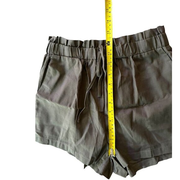 SHEIN Brown 100% Cotton High Waist Shorts Elastic Ruffle Waist Size Small - Picture 11 of 13